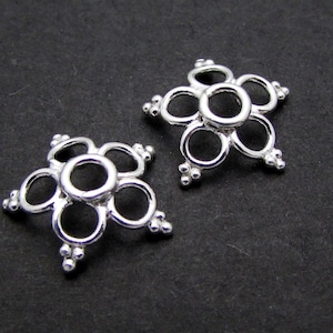 2 Pcs, 10mm, Sterling Silver Bead Caps