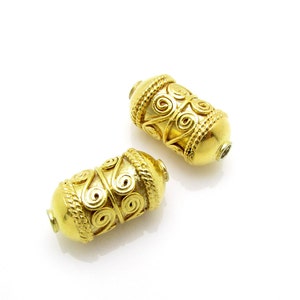 24k Gold over Sterling Silver Bead, 1 Pc