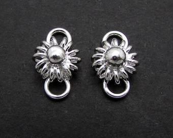 2 Pcs,  Sterling Silver Connectors