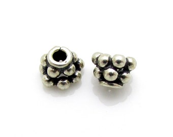 4 Pcs, 5mm, Sterling Silver Bead Caps