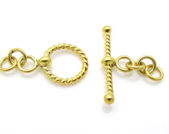 1 Pc, Toggle and Bar, Gold plated over Sterling Silver