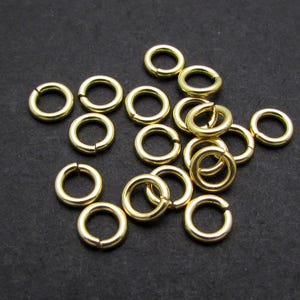 10 Pcs, 6mm, 18ga, 24k Gold plated over Sterling Silver Open Jump Ring