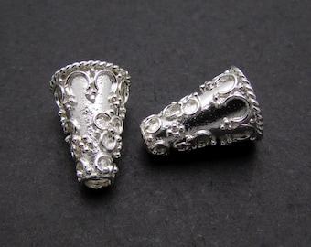 2 Pcs, Sterling Silver Bead Caps