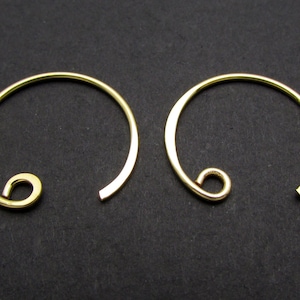 4 Pcs, 16 x 18 mm, Ear Wire, Gold plated over sterling silver