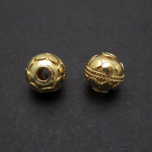 24k Gold over Sterling Silver Bead, 8mm, 1 Pc