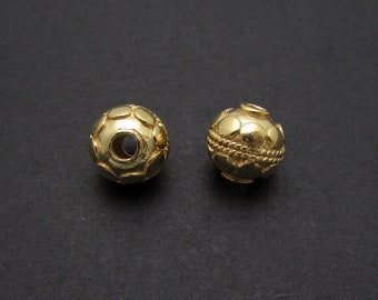 24k Gold over Sterling Silver Bead, 8mm, 1 Pc