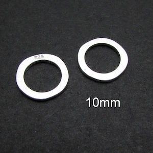 4 Pcs, 10mm, Sterling Silver Connectors