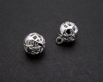1 Pc, Sterling Silver Globe Charms