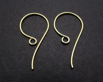 4 Pcs, Ear Wire, 24k Gold plated over sterling silver