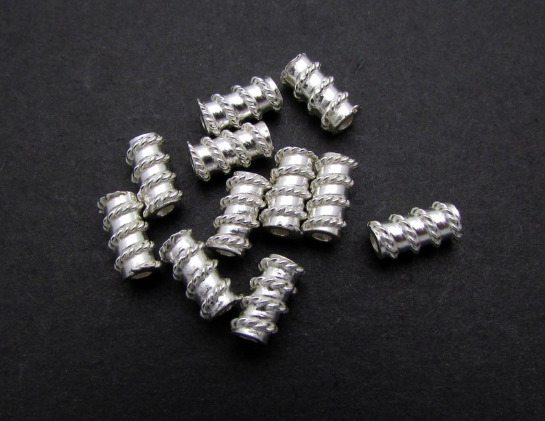 Sterling Silver Bead, 6.5mm, 4 Pcs image 1