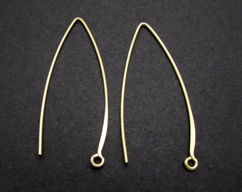 24k Gold over Sterling Silver Ear Wires, 4 Pcs