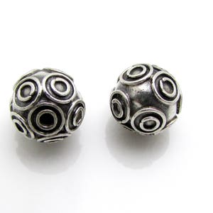 Sterling Silver Bead, 2 Pcs