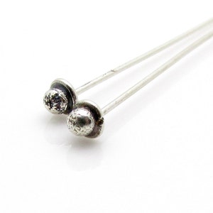 Sterling Silver Head Pins, 70mm, 22ga, 6 Pcs