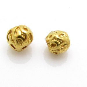 10 Pcs, 3.7mm, 24k Gold plated over Sterling Silver Beads