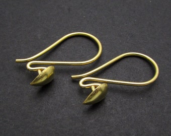 4 Pcs, Ear Wire, 24k Gold plated over sterling silver