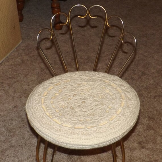 Couverture Au Crochet Tabouret Ou Chaise Vanity Avec Dessiner String Accueil Vie Home Decor Housse De Coussin Housse De Chaise Tabouret De