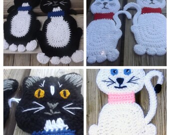 set of two - Cat potholder/hot pad