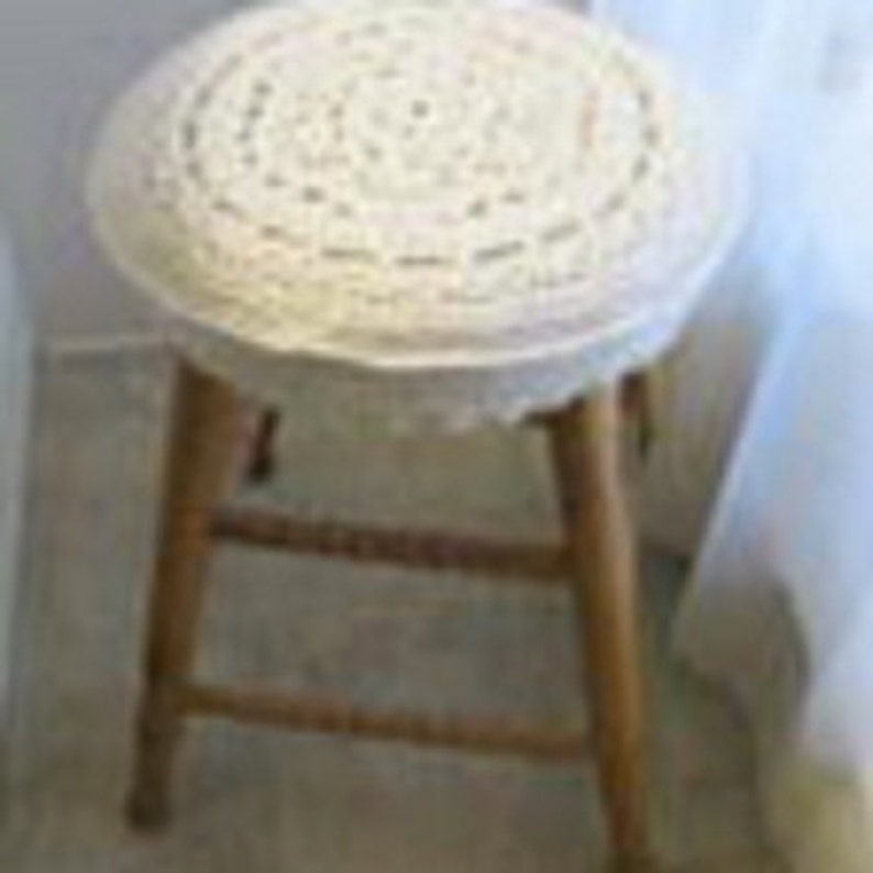 CROCHET BARSTOOL or Vanity Chair cover with draw string Etsy