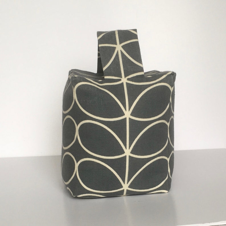 Fully Lined Doorstop In Orla Kiely Fabric Linear Stem In Grey Etsy