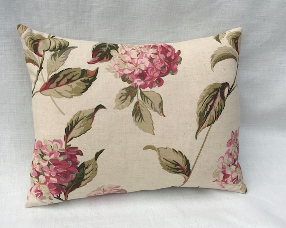 1 LAURA ASHLEY HYDRANGEA PINK//NATURAL LINEN COTTON Lavender Filled Fabric Heart