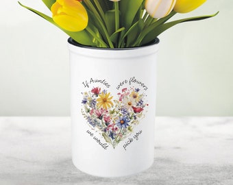 If Aunties Were Flowers We Would Pick You Personalised Vase Gift For A Special Aunty, Aunty Birthday Gift From Nephew or Niece