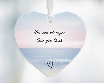 You are stronger than you think Ceramic Heart Gift, Getting Through Difficult Times, Gift For Daughter / Son, Friend, Colleague, Bereavement