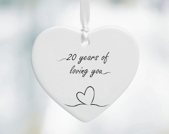 China 20th Wedding Anniversary Keepsake Gift - Sentimental 20 Year Wedding Anniversary Ceramic Gift For Wife or Husband - 20th Year