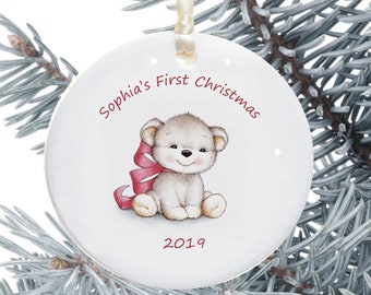 baby girl first christmas bauble