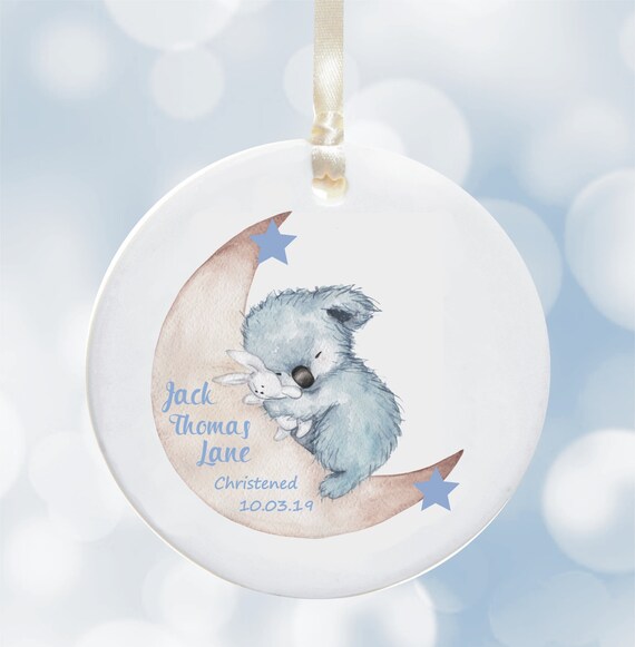 Baby Boy Christening Baptism Ceramic Decoration Etsy
