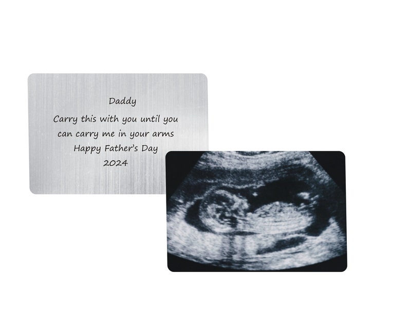 Double sided baby scan wallet card keepsake