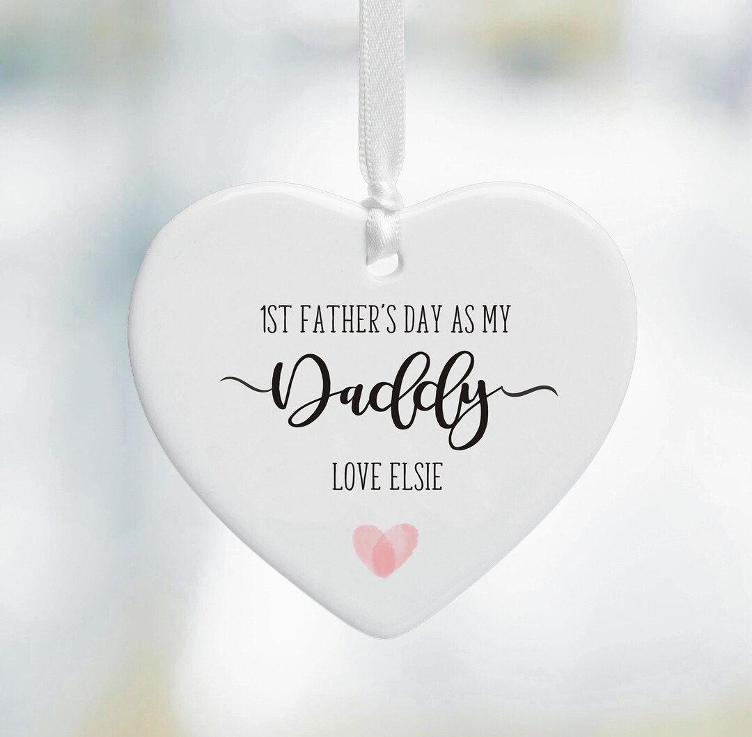 Personalised First Father's Day Ceramic Gift, 1st Father's Day Heart ...