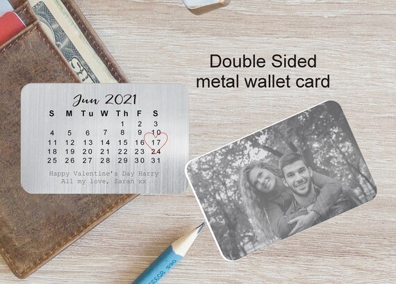 Karte Zum 22. Hochzeitstag – Personalisiertes Metall-Kärtchen Für Brieftasche, Romantisches Geschenk Für Ehemann/Ehefrau