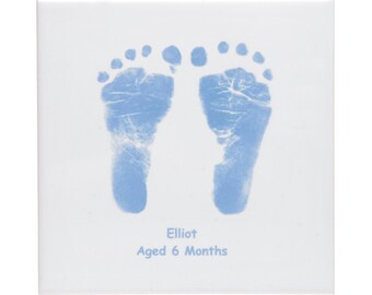 Ceramic Tile Displaying Baby Hand and Foot Print - Print Taking Kit Is Supplied - Baby Keepsake Gift, Christening Gift, Gift for New Parents