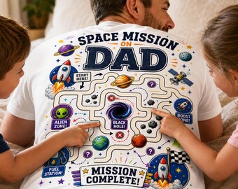 Funny Dad Gift Shirt, Kids Play Space Maze on Dad's Back, Interactive Father's Day Tee, Unique Gift for Dad from Kids, Grandpa Shirt