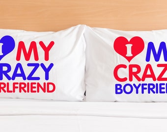 Couple Pillowcases cotton anniversary romantic gift for couple gift his and her pillowcase funny pillow Boyfriend Girlfriend Gifts