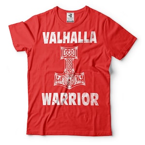 Valhalla Warrior Valhalla T-Shirt Odin Sign Nordic Scandinavian Thor Hammer Tee Shirt