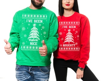 Ugly Xmas King Queen Couple Matching Crewneck Set Valentines BEA Anniversary