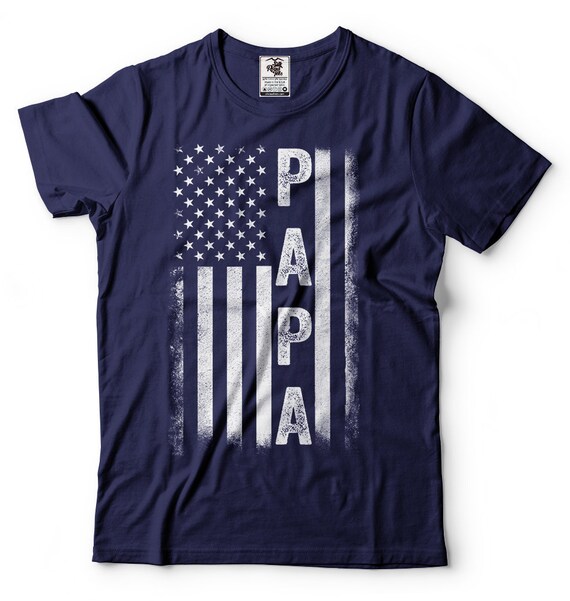 Papa T-shirt American Flag US Papa 