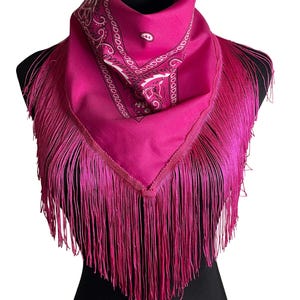 Hot Pink Fringe Bandana – Western Sass Meets Cowgirl Class
