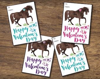 Kids Valentine cards. Horse valentine. Instant download. Printable cards. Classroom valentines. School valentines day cards. Girls boys. kvc