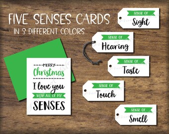 five senses gift tag etsy