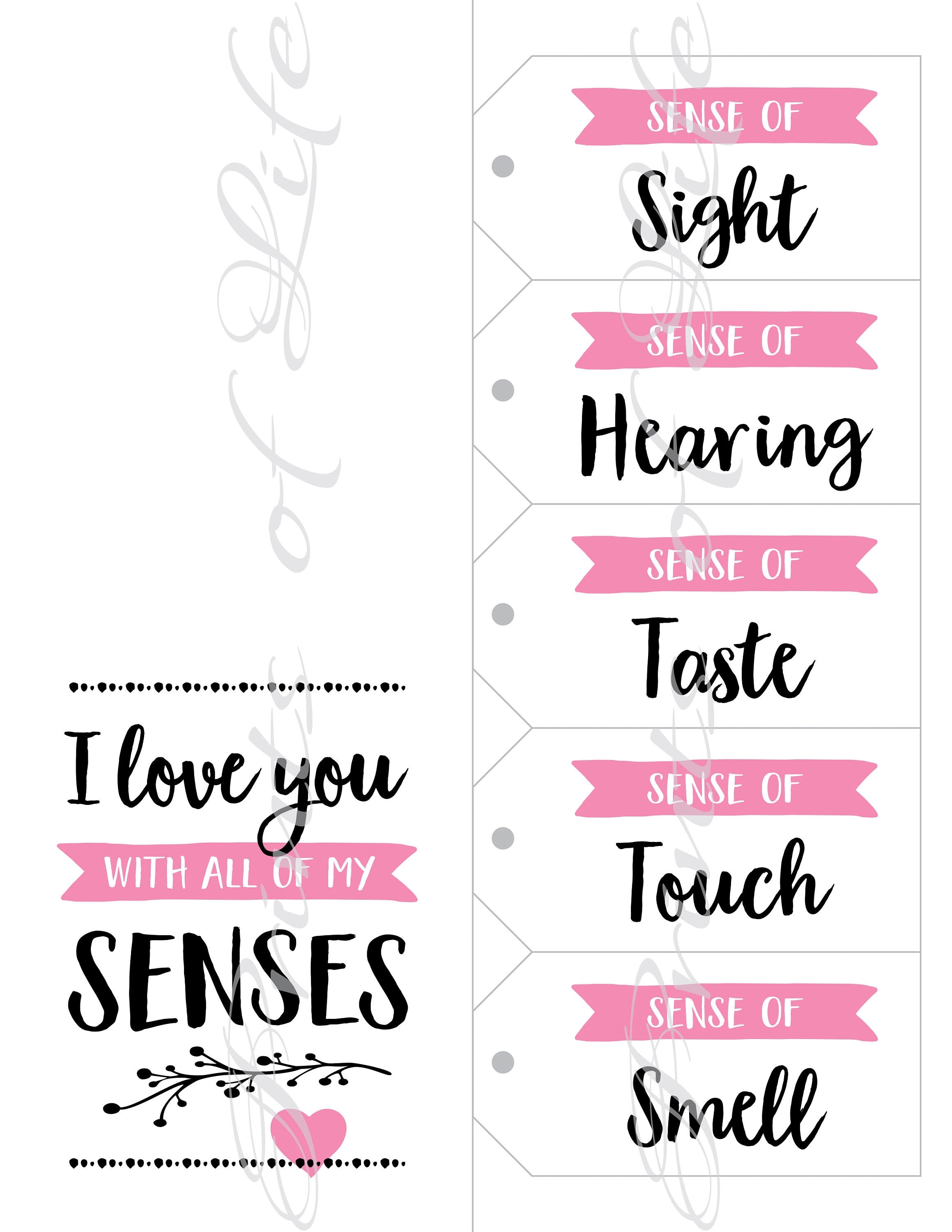 The 5 Senses gift tags - Calli & Oak