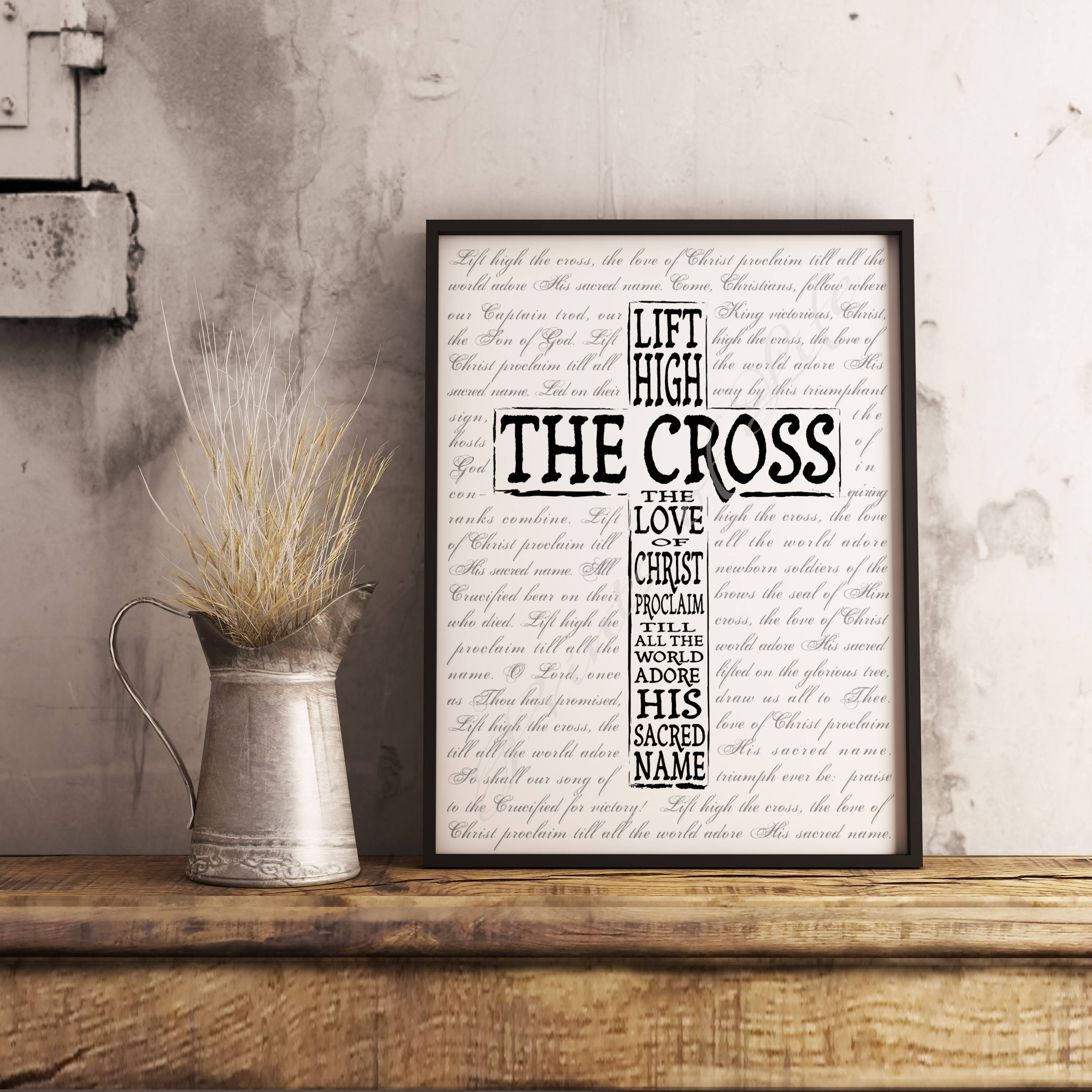 Lift High the Cross. Christian Wall Art. Instant Download Etsy
