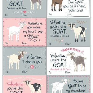 Kids Valentine Cards for School. Cute Goat Animals. Valentines - Etsy