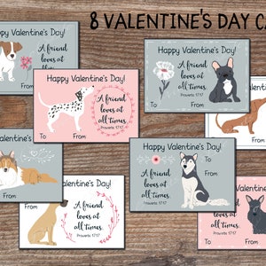 Christelijke Valentijnskaarten voor school. Kids Valentijnsdag dogtags met Schrift. Instant download afdrukbaar. Leuke doe-het-zelf. Bijbel vers. kvc