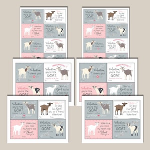 Goat Valentines Day Cards Printable