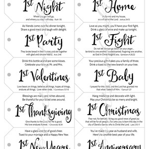 Wedding Firsts Wine Gift Tags. Instant Download Printable. Marriage ...