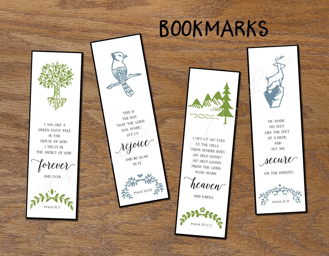 Christian Bookmarks. Instant Download. DIY Printable Bible