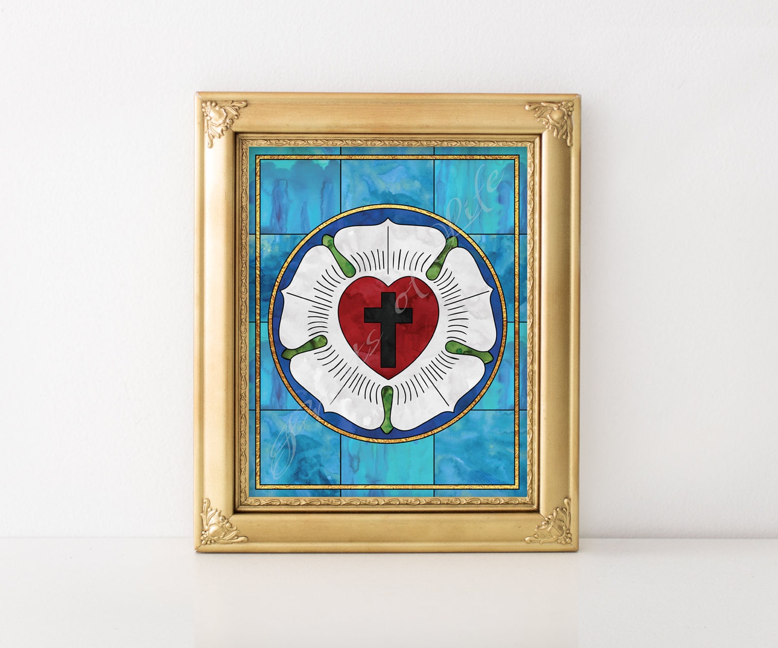 Christian Artwork. Martin Luther's Rose. Instant Download Etsy