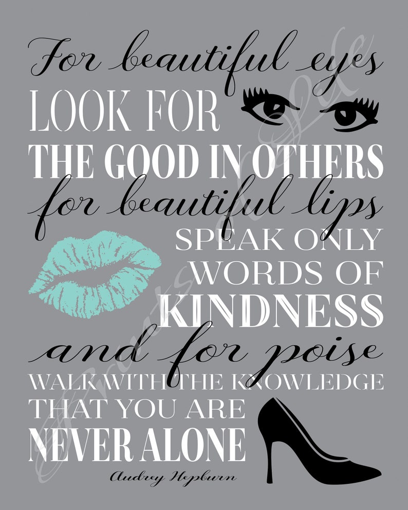 set of 4 audrey hepburn quote printables instant download